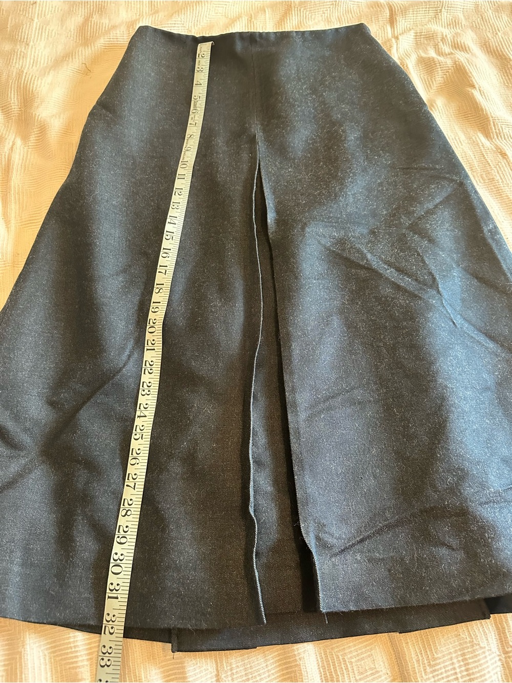 Marc Jacobs Navy Midi A-Line Skirt with Center Front Pleat - Picture 5 of 8